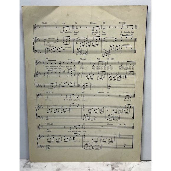 A Little Night Music Piano Sheet Music Send in the Clowns Stephen Sondheim 1973 - Picture 4 of 4